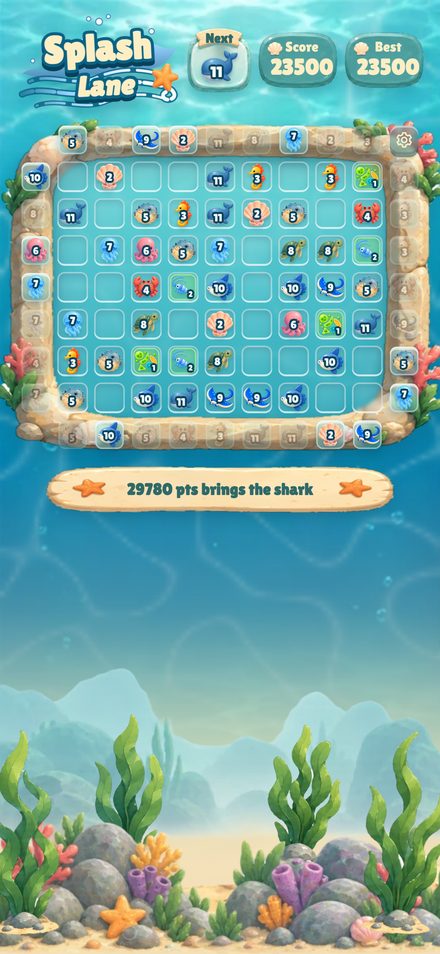 The full seven by nine board